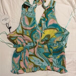 Milk & honey Halter Top with Abstract Print